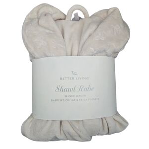 Better Living Womens Cream Shawl Robe‎ Size XL NIP